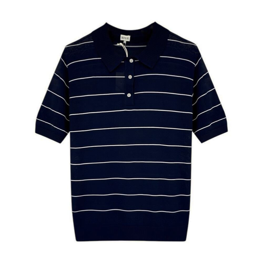 KULE Knit Polo Sweater in Navy L